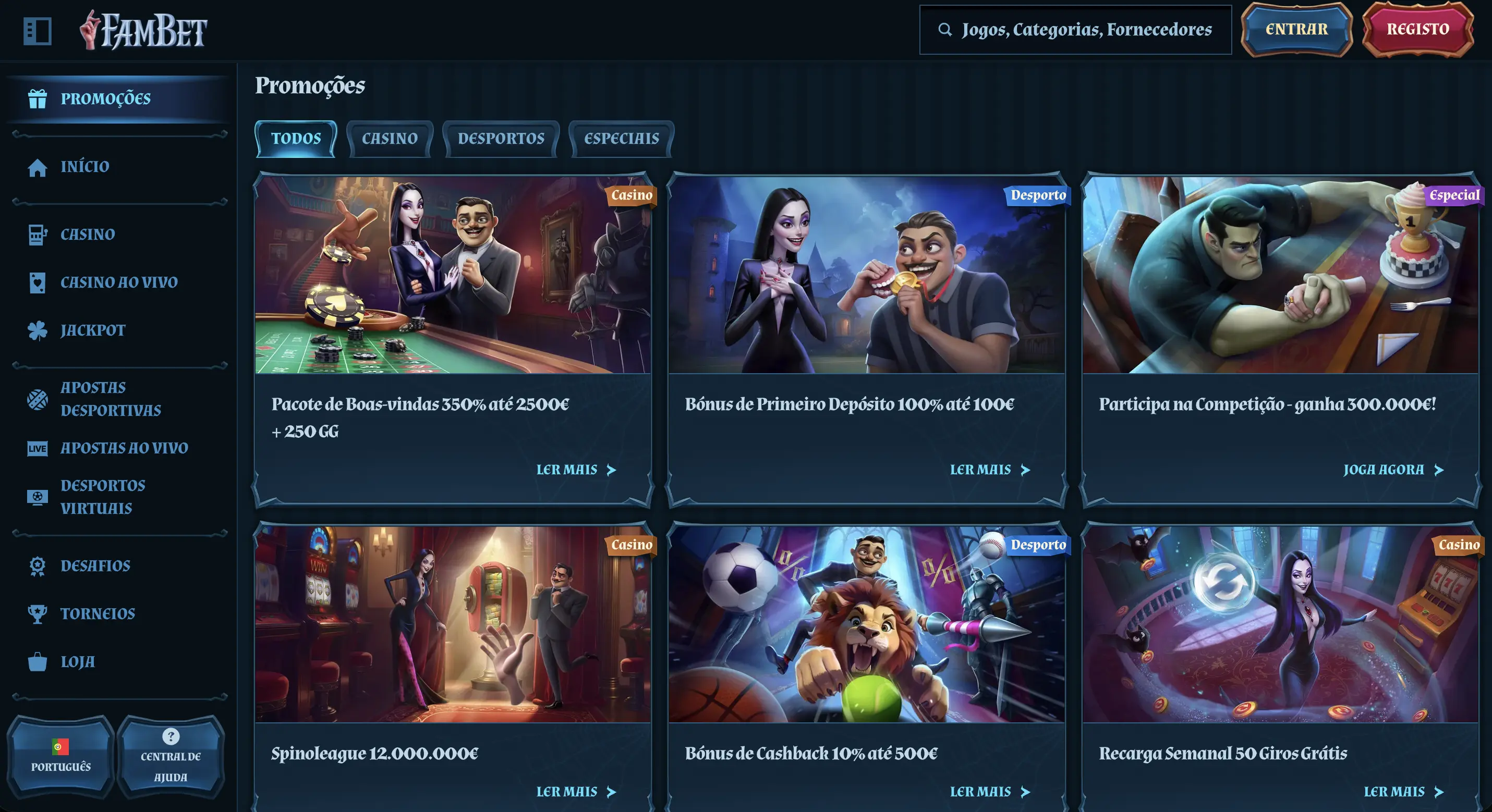 Como funcionam os bónus na Fambet